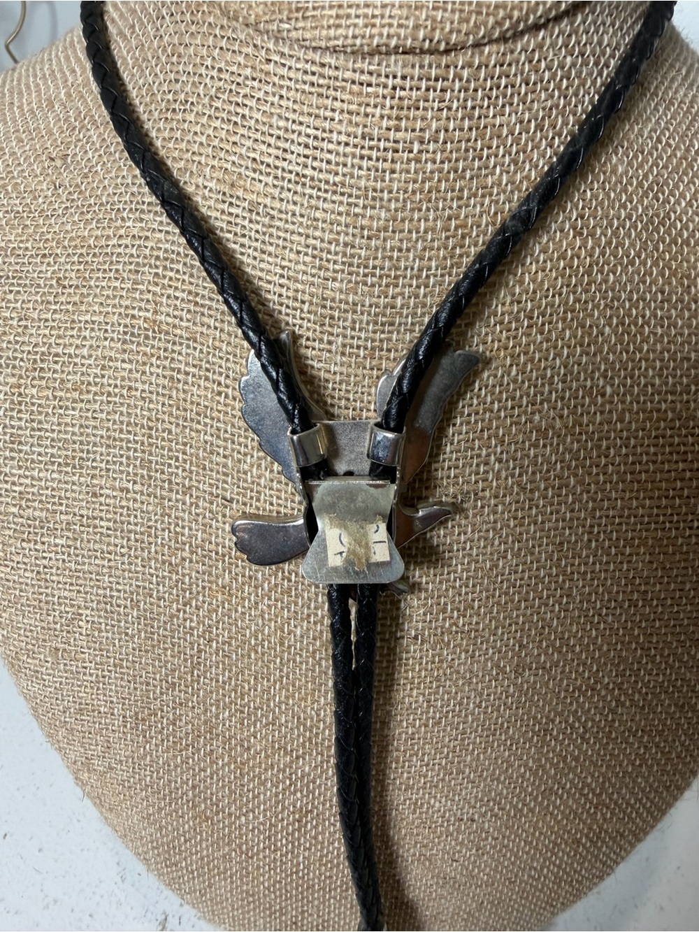 Vintage Eagle Bolo Tie Unisex Western Necklace Turquoise Southwest 18 Inch - Picture 4 of 4